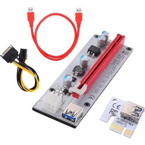 2018 new PCI-E PCI E Express Riser Card 1x to 16x USB 3.0 Data Cable 60cm SATA Power Cable for BTC Miner Machine bitcoin mining