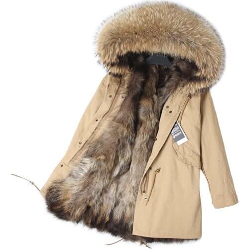2020 Long Parka Real Fur Coat Winter Jacket Women Natural Real Fox Fur Coats Outerwear Streetwear Casual Oversize New