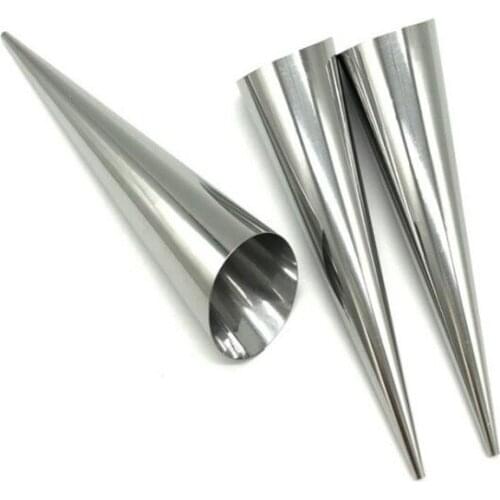5Pcs Kitchen Stainless Steel Baking Cones Horn Pastry Roll Cake Cream Mold Spiral Baked Croissants Tubes Cookie Dessert Tool
