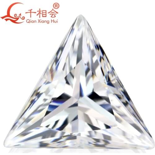 6A quality white color triangle shape for cubic zirconia loose CZ stone made by Qian xiang hui