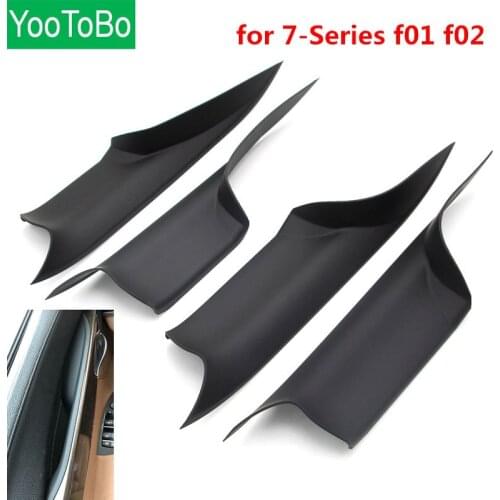 Car Interior Door Handles for BMW f01 f02 7-Series Front Rear Left Right Inner Doors Panel Handle Carbon Fiber Abs Trim Cover