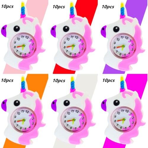 Mixed Wholesale 10pcs Pony Watch Children Look Time Toy Unicorn Watch Kids Birthday Gift Baby Bracelet Girls Boys Watches Clock