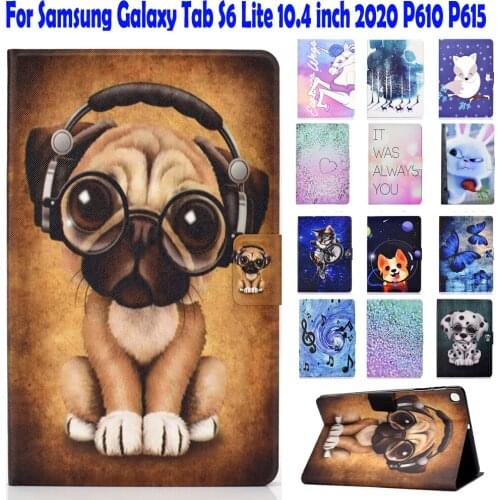 Flip Stand Case for Samsung Galaxy Tab S6 Lite 10.4 inch 2020 P610 P615 Cover SM-P610 SM-P615 10.4'' Tablet Case Cartoon Pattern