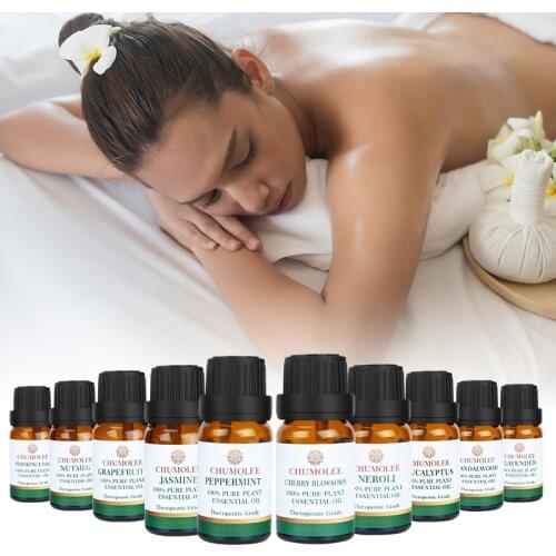 Chumolee 5Pcs/set 10ML Essential Oil Gift Box Neroli Lavender Eucalyptus Jasmine Sandalwood Essential Oil Diffuser