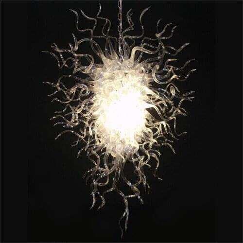 2019 Cheap Blown Glass Chandelier High Ceiling Decorative Hanging Lamp Mouth Blown Glass With 110v-240v LED Bulbs
