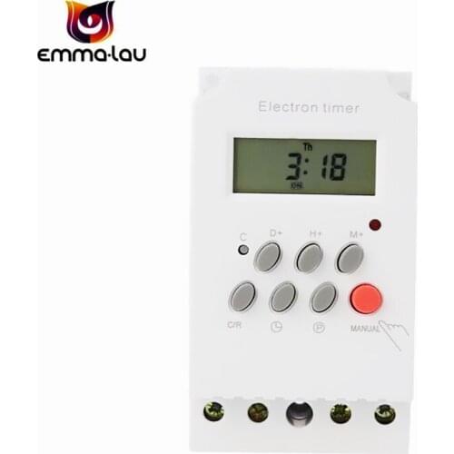 KG316T Upgraded Version AC 220V 25A Din Rail LCD Digital Programmable Electronic Timer Switch Digital Timer Controller