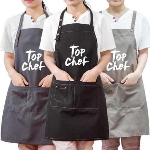 Chef Tool Apron Tea Shop Cotton Clothes Adult Kitchen Cooking Working Men Women Bib Apron Logo Print