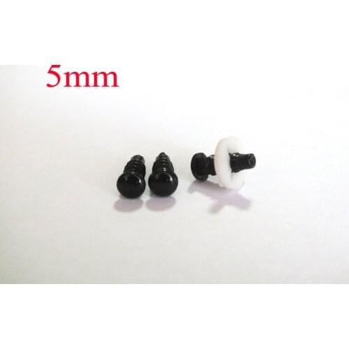 5mm Black Color New Plastic Safety Eye For Teddy Bear Doll Animal Puppet Toy Safety Eyes 200pcs