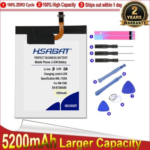 HSABAT 0 Cycle 5200mAh EB-BT280ABE Battery for Samsung Galaxy Tab A 7.0 SM-T280 T280 T285 High Quality Replacement Accumulator