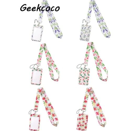 J2467 Funny Plant Hard Staff Identification Name Badge ID Card Access Exhibition Card With Flower Lanyards