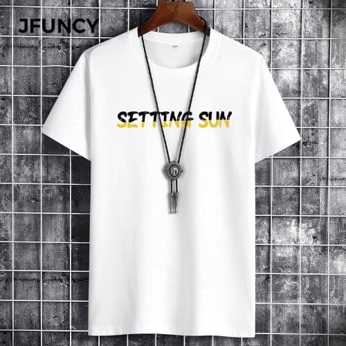 JFUNCY 2021 Summer Man T-Shirts Clothing Oversized Gym Clothing Harajuku Running Manga Tshirt Handsome Men Streetwear Top Tee