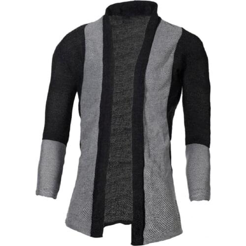 Comfy Simple Knitted Long Sleeve Men Cardigan Autumn Winter Men Cardigan Patchwork Outerwear