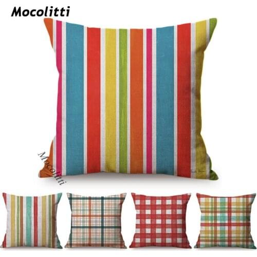 Colorful Geometric Throw Pillow Case Geometry Stripe Home Decoration Square Cushion Cover Living Room Sofa Decor Cushions Cover