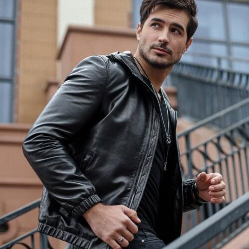 Hooded Genuine Leather Jacket