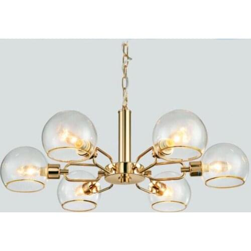 Contracted designer golden glass lamp, wrought iron chandelier sitting room dining-room, hotel furniture example room