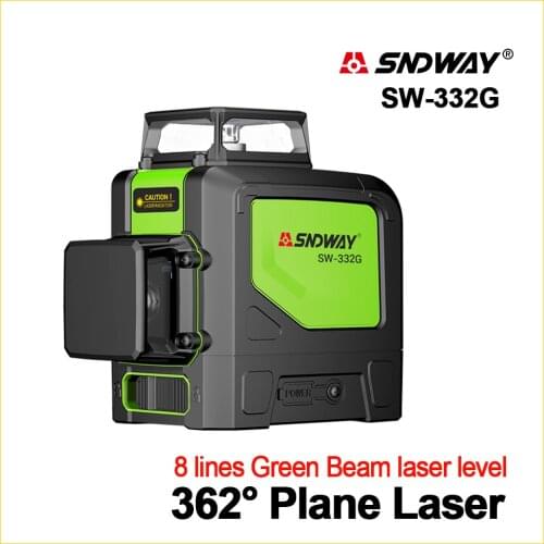 SNDWAY Laser Levels Laser Level 360 Degree Green Laser Level 3D Rotary Self Leveling Vertical Horizontal 12 lines Laser Leveler