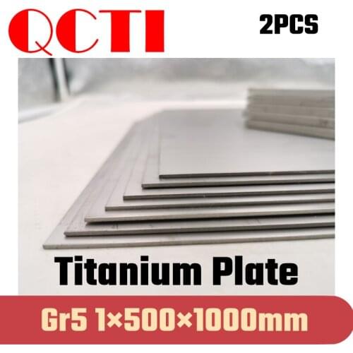 2pcs Gr5 Titanium Alloy Plate Ti Sheet 1*500*1000mm 6al-4v For DIY OEM Metalworking Supplies