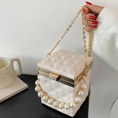 Small Box Bags for Women Leather Handbags High Quality Diamond Lattice Messenger Bag Female Cross Body Chains Shoulder Bag Girl