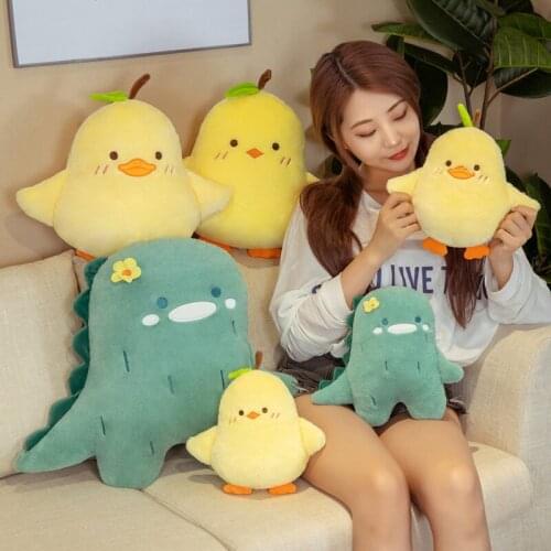 Cartoon Chicken Duck Dinosaur Doll Cute Stuffed Animal Pillow Toys Kids' Room Decoration Birthday Presents Appease Baby Sleeping