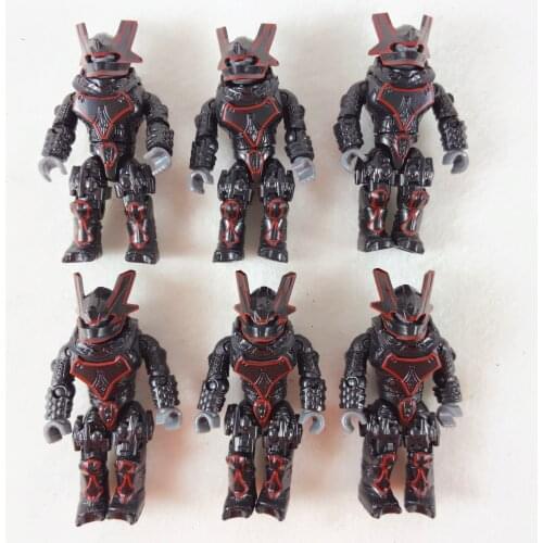 Lot of 6pcs Mega Construx HALO Black Brute Captain from ODST Squad Ambush Set Building Toys