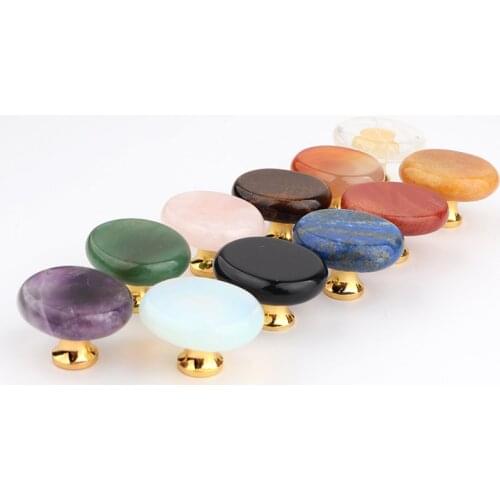 Natural Agate Original Stone Reiki Crystal Handles Furniture Cupboard Hardware Sideboard Cabinet Wardrobe Door Pulls Drawer Knob