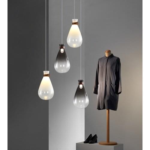 Newest Popular Glass Pendant Lamp White Or Smoke Glass Pendant Light Leather Glass Hanging Lamp Nordic Light Ins popular Light