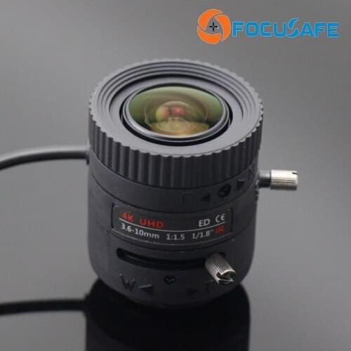 Focusafe 4K High Definition 8 Megapixel 3.6-10mm 1/1.8" format P-Iris CS Mount Lens CCTV Camera Lens