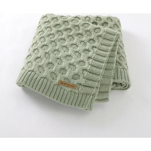 Baby Blankets Solid Knitted Toddler Infant Swaddle Wrap Quilts Super Soft Newborn Girl Boy Stroller Bed Sleeping Covers 100*80CM