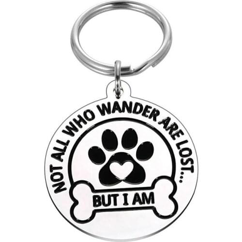 One Side Engraved Pet Tages for Pet Love Stainless Steel Dog Collar Accessory Anti Lost collar Accessories for Dogs Dropshipping