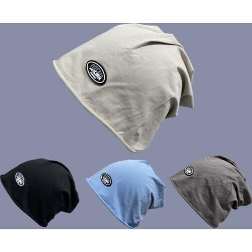 4 Color Solid Color Skullies Beanies for Men Women Hat 2021Spring & Autumn Breathable Turban Hat Cotton Pile Cap Skullcap