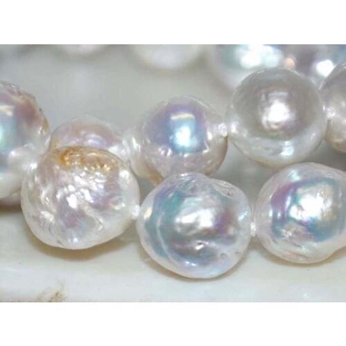 Free Shipping >baroque 18" AAA 11-12 MM SOUTH SEA NATURAL White PEARL NECKLACE