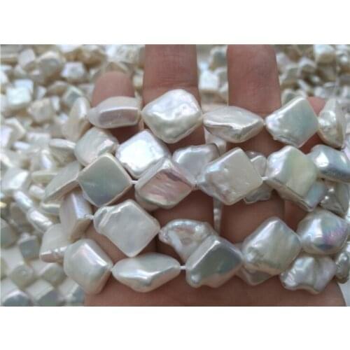 DIY Necklace Natural Freshwater Pearls, 12-15MM Size Irregular Shape Pearl Strand Loose Unique Baroque Pearls for Women