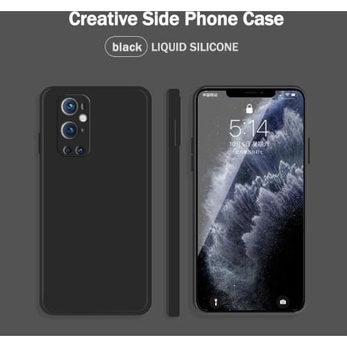 Straight Edge Style Soft Handfeeling Gel Silicone Shockproof Phone Case for Oneplus 9Pro Dustproof Back Cover