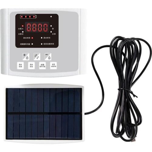 Garden Drip Irrigation Device Double Pump Controller Timer System Solar Energy Intelligent Automatic Watering Kits for Plants