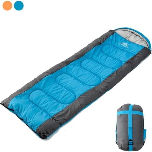 Outdoor Camping Sleep Bag Adult Envelope with Hood Cotton Sleeping Bag Travel Portable Lightweight Warm3 Season Sleeping Bags