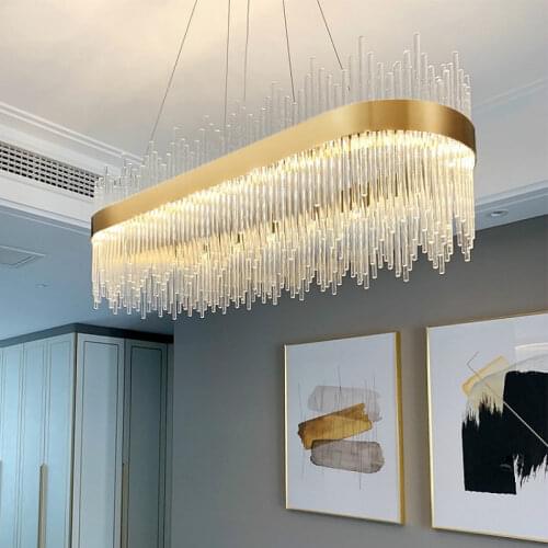 Dining Room Led Pendant Light Modern Led Dimmable Pendant Lamp Luxurious Lustre Gold Metal Suspension Lamp Fixtures Lamparas
