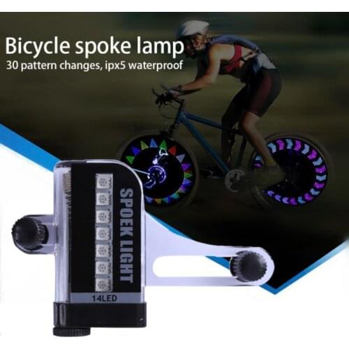 Bicycle Lights Spoke lamp Bicycle Cycling Bike Tyre Tire Wheel Valve 14 LED Flash Spoke Warning Light Bike Spoke Decorations