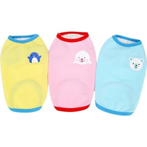 Spring Summer Fashion New Dog Print Vest Teddy Pet Casual Cute Cartoon Dog Shirts Puppy Clothes