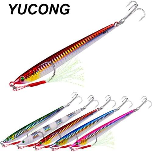YUCONG 5PCs/lot Metal Casting Jig Fishing Baits 10-21-28-40-60g Slow Jigging Pike Fish Spoon Artificial Sea Bass Fishing Lures
