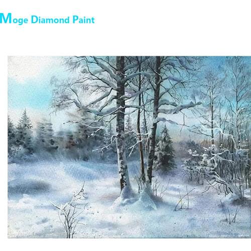 Winter Forest Landscape Diamond Painting Round Full Drill Scenic Nouveaute DIY Mosaic Embroidery 5D Cross Stitch Home Decor Gift