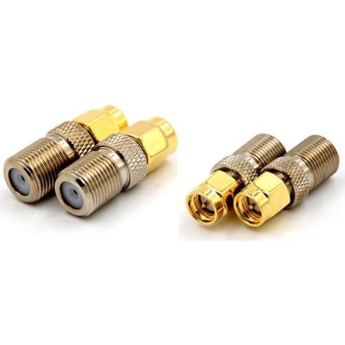 1/2Pcs F Type Female Jack To SMA Male Plug Straight RF Coaxial Adapter F Connector To SMA Convertor