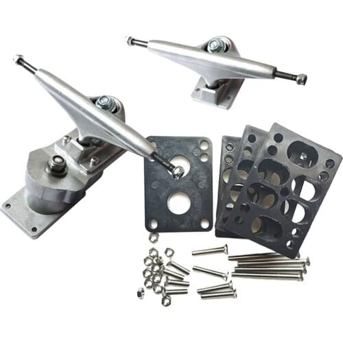 1 Set Aluminum Alloy Trucks Skateboard Riser Pads for Longboard Decks Crusier Skate Board Accessories