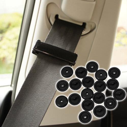 1 Pair Plastic Car Safety Seat Belt Stopper Car Parts Black Beige Spacing Limit Buckle Clip Retainer Seatbelt Stop Button