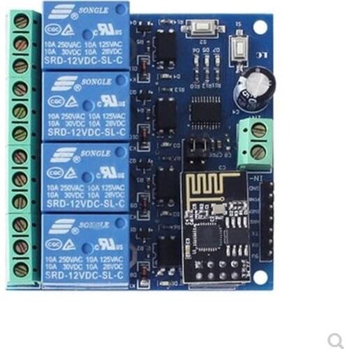 1pcs 5v/12V ESP8266 ESP-01 4 Channel WiFi Relay Module For IOT Smart Home Phone APP Controller Onboard ESP01