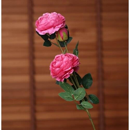 10 Pcs/Lot European Artificial Flower 3 Heads Peony Wedding Decorative for Home Decor Peony Silk Rose wreath Fake flower Bouquet