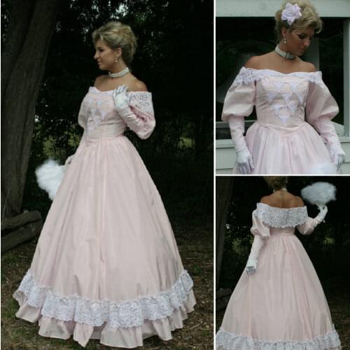 1860S Victorian Corset Gothic/Civil War Southern Belle Ball Gown Dress Halloween dresses US 4-16 V-1282