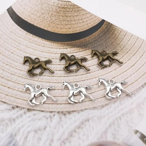 20Pcs Horse Charms Pendants 14mm x 20mm DIY Jewelry Making Alloy Findings Accessory For Necklaces Earrings