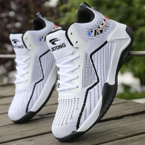 Summer Basketball Shoes Men Flying Woven Sports Shoes Breathable Comfortable Casual Shoes Men Tennis Shoes Student Sneakers Male