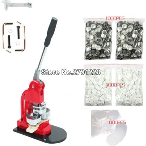 58MM Badge Maker Machine+ 58mm molds+1000pcs meterial Making Pin Button +58MM plastic Circle Cutter combo Sale