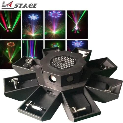 Free Shipping 8 Eyes RGB UFO Wide Beam Laser Light Dj Lights Laser Show Projector Stage Light Equipment